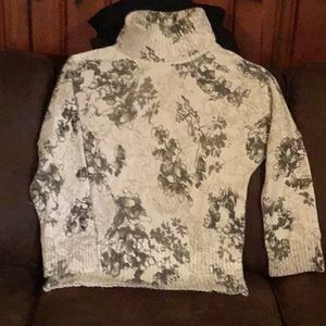 Floral Turtleneck Sweater